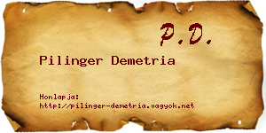 Pilinger Demetria névjegykártya